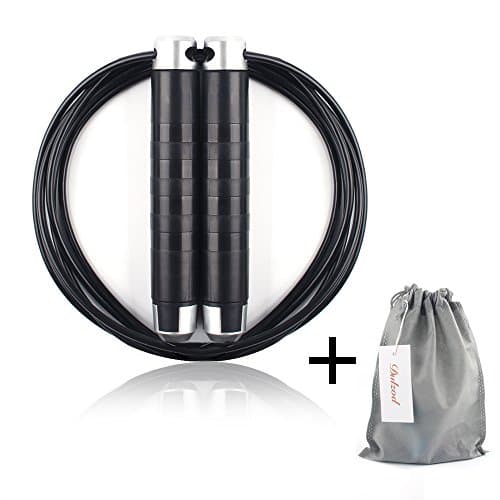 High Speed Jump Rope,Dulzod Blazing Fast Adjustable Jumping Ropes with Ball Bearings,Best for Double Unders,MMA,Cardio,Boxing,Crossfit,Skipping Workout &amp; Fitness Exercise Training -Carry Pouch Include