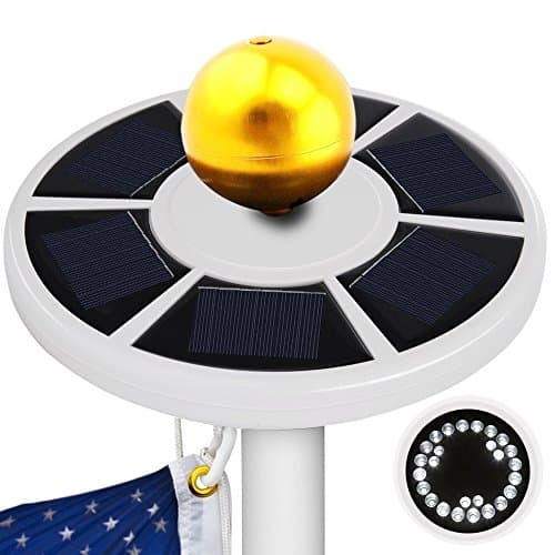 Solar Flag Pole Light, KOSIN [2017] 26 LED Waterproof Brightest, Most Powerful, Longest Lasting Flagpole Light Auto On/ Off for Outdoor, Camping, Tent (White)