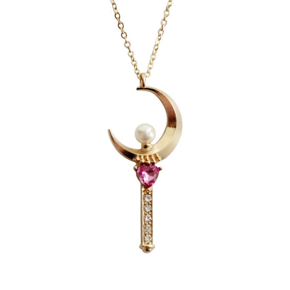 Moon Magic Wand Pendant Necklace