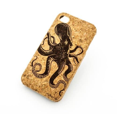Cork Case Snap On Cover skin for Apple IPHONE 6 (4.7") - "Kraken Octopus" tentacles blank ink squid intelligent medusa hipster
