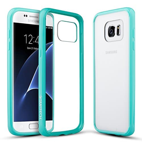 SUPTECH Galaxy S7 Edge Case [Drop Protection][Minimalistic] Samsung S7 Edge Case Clear Back Cover [Shock Absorbing] Bumper for Samsung Galaxy S7 Edge (Mint)