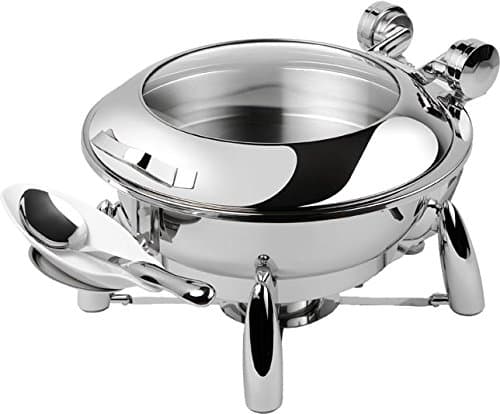 Smart Buffet Ware 1A15702B Smart W Medium Round Chafing Dish with Glass Lid, Base and Spoon Holder