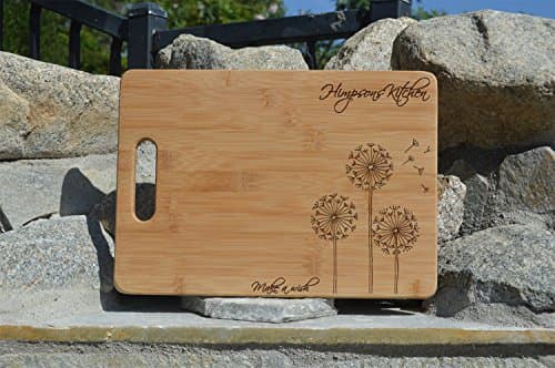 Dandelion Personalized Cutting Board, Wedding Gift, Laser engraved cutting board ,Wedding Gift for couple, Kitchen decor