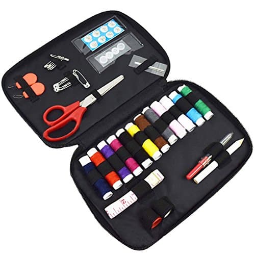 Xseries Auto Sewing Kit Multi-functional Essential Travel Sewing Needle Box Emergency Carrying Zippered Case 25PCS
