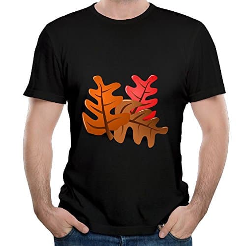 Eijudge Color Foliage Men's Short Sleeves Solid T-shirt