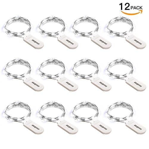 zerproc 12 Pack Fairy Lights, 7.2ft 20 LED Battery String Lights DIY LED Starry Lights, Waterproof Copper String Lights for Home, Garden, Patio, Party, Holiday, Christmas Decoration, Cool White