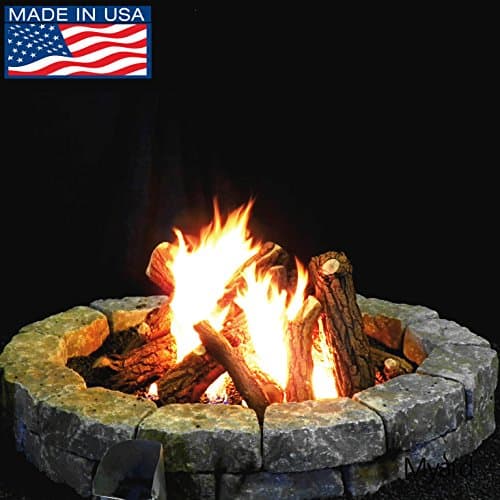 Myard 42" Fire Pit KIT with 10 Logs + Heavy Duty Stainless Steel Burner + 75 LBs LAVA Granules