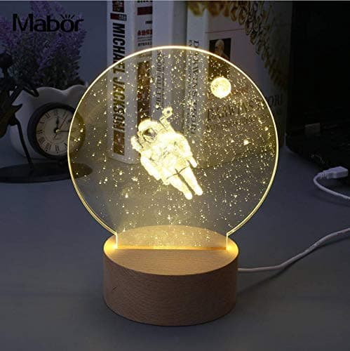 Creative 3D Night Light Modeling Lamp Astronaut Style Gadget Christmas New Year Party Decoration Decor Ornament