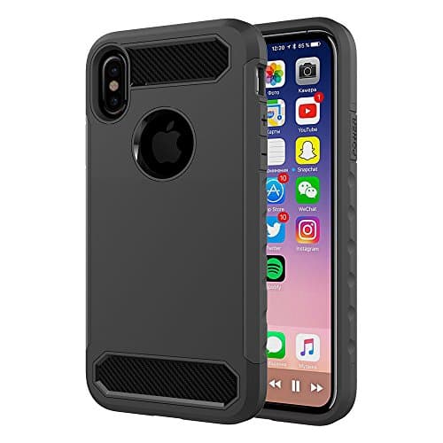 iPhone X Case,Heavy Duty Protection Soft Cover Case Shock Absorption Anti-Scratch Durable Flexible Full Protective for Apple iPhone X