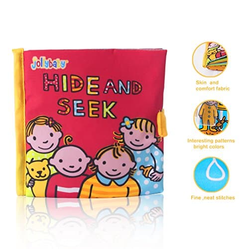 XinXinLe Soft Activity Cloth Book,1 Year Old &amp; Toddler, Touch and Feel Activity with Crinkle Book Toy with Strap for Baby