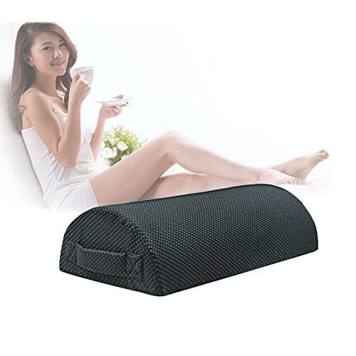 Memory Foam Half Moon Bolster Pillow and Footrest,Multi-use Wedge Contour Support Cushion Helps To Relieve Leg,Foot,Knee,Lower Back,Hip,Ankle and Joint Pain