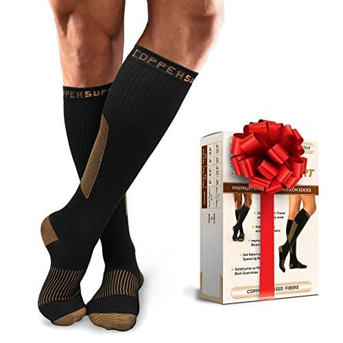 Compression Socks for Men & Women - Knee-High - Copper Support & Recovery - Athletic Fit – Pair