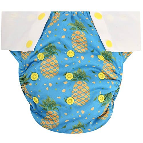 HappyEndings Toddler/Kid Pull On Reusable Cloth Diapers/Training Pants (Medium, (Fits 35-50lbs), Peace, Love, Pineapples)