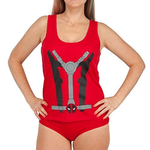 Marvel x Underoos Deadpool Tank top &amp; panty set, Red, Medium