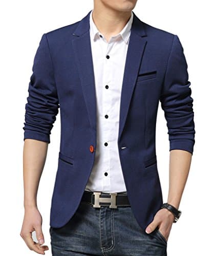 HZMK Mens 1 Button Casual Blazer
