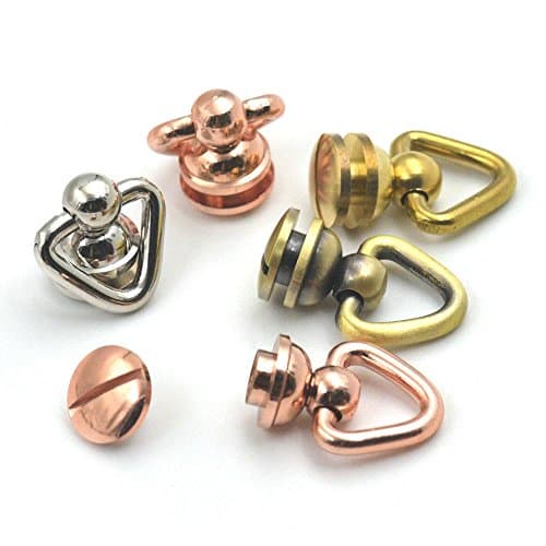 hanhanlop 5 Sets Head Button Stud Screwback Spot Connector Joint For Screw Chicago nail LeatherCrafts Copper