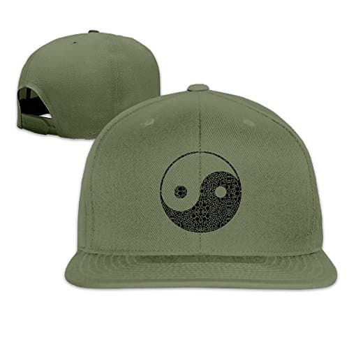Suta China's Yin And Yang Flat Bill Snapback Adjustable Golf Cap ForestGreen