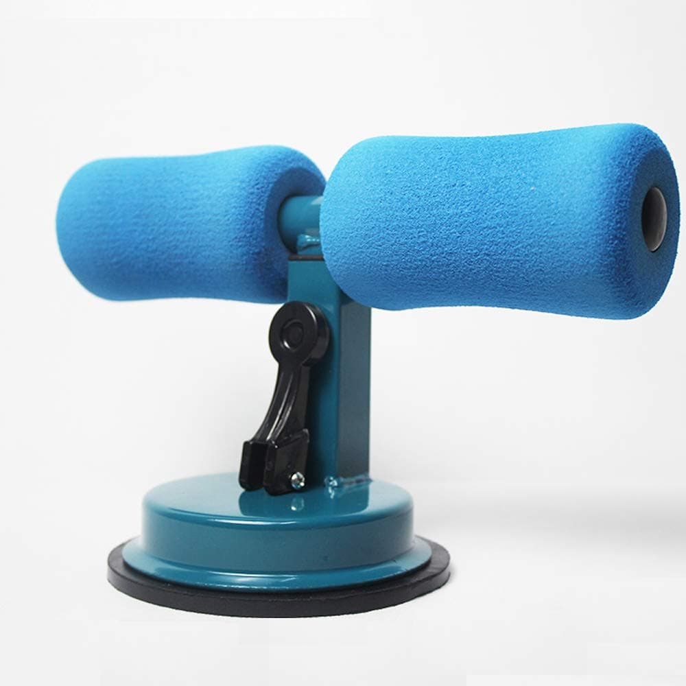 ETERN Portable Self-Suction Sit-up Bar Abdominal Core Trainer Curl Movement Auxiliary Device Adjustable Sit Up Equipment with Pull Rope and Yoga ma for Home Work or Travel (Color : Blue)