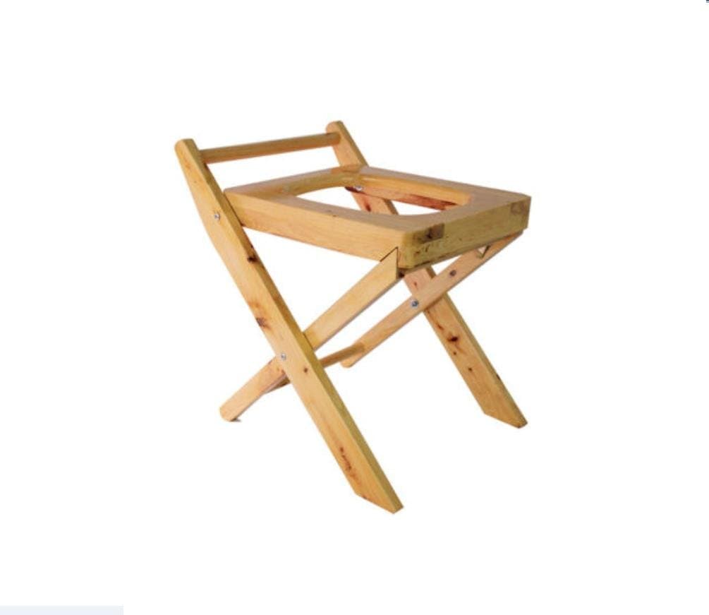 Meylee Full cedar toilet seat stool light portable foldable height of not more than the choice of space Folding Commode