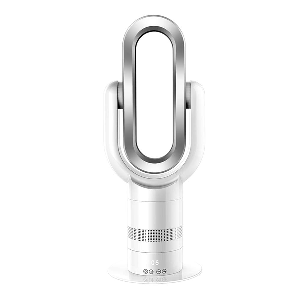 MIMI KING Bladeless Fan 2 in 1 Heating and Cooling Electric Intelligent ABS Heater Warmer Fan with Remote Control Portable Dual Use,Silver