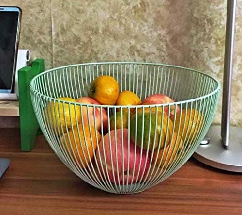 LANDTOM Creative Iron Fruit Bowls/Fruit Basket/Fruit Holder/Snack Storage (2415, Green)