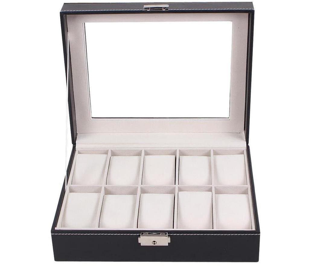 10-bit lock Watch box/Word lock Watch box/counter showcase transparent glass dust-proof box, holiday gift