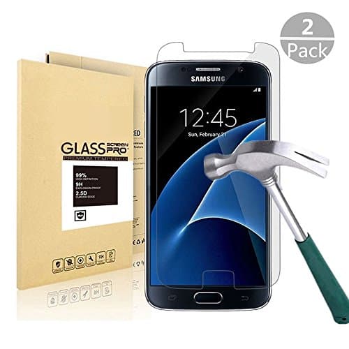 [2 Pack] Galaxy S7 Screen Protector, VIVPOOP Tempered Glass Screen Protector with [9H Hardness][Easy Bubble-Free Installation][Anti-Scratch][Anti-Fingerprint] [Scratch-Resistant] for Samsung Galaxy S7