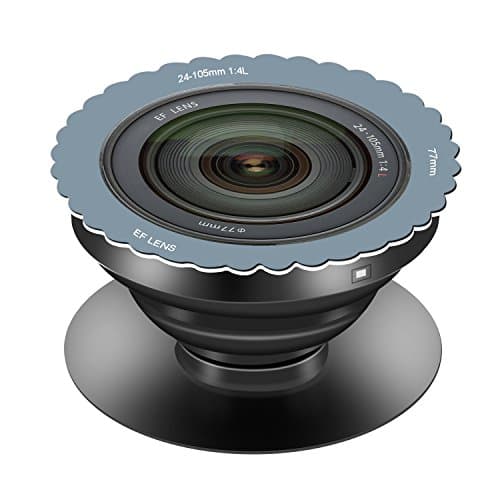 Cell Phone Multi-function Expanding Stand and Grip - Mobile Phone Holder for Smartphones and Tablets - Wave Round Shape - Lens (Y4)