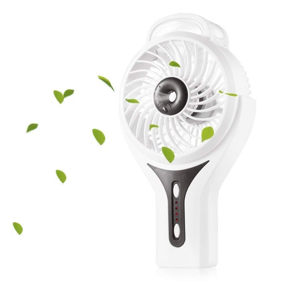 Misting Fan, BESTSUN 2 in 1 Mini Handheld USB Misting Fan with Personal Cooling, Mist Humidifier Portable for Home Office and Travel, Built in 2200mAh Rechargeable Battery (White)