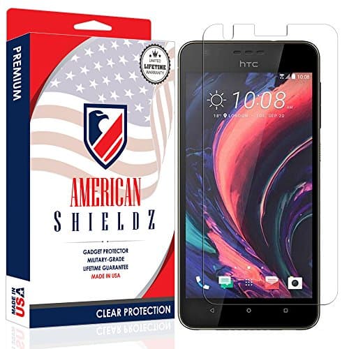 HTC Desire 10 Pro Screen Protector by American Shieldz Full Coverage Screen Edge-to-Edge, Invisible Clear HD Shield Anti-Bubble, Lifetime Replacements