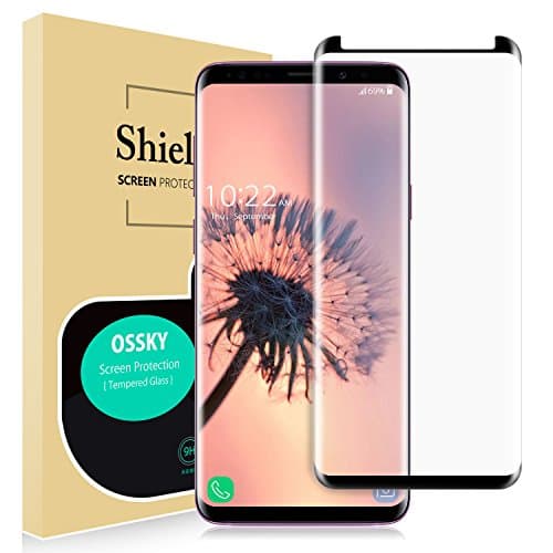 Samsung Galaxy S9 Plus Screen Protector, OSSKY 3D Curved [100% Case Friendly] Tempered Glass Screen Cover Shield for Samsung Galaxy S9+, 6.2"