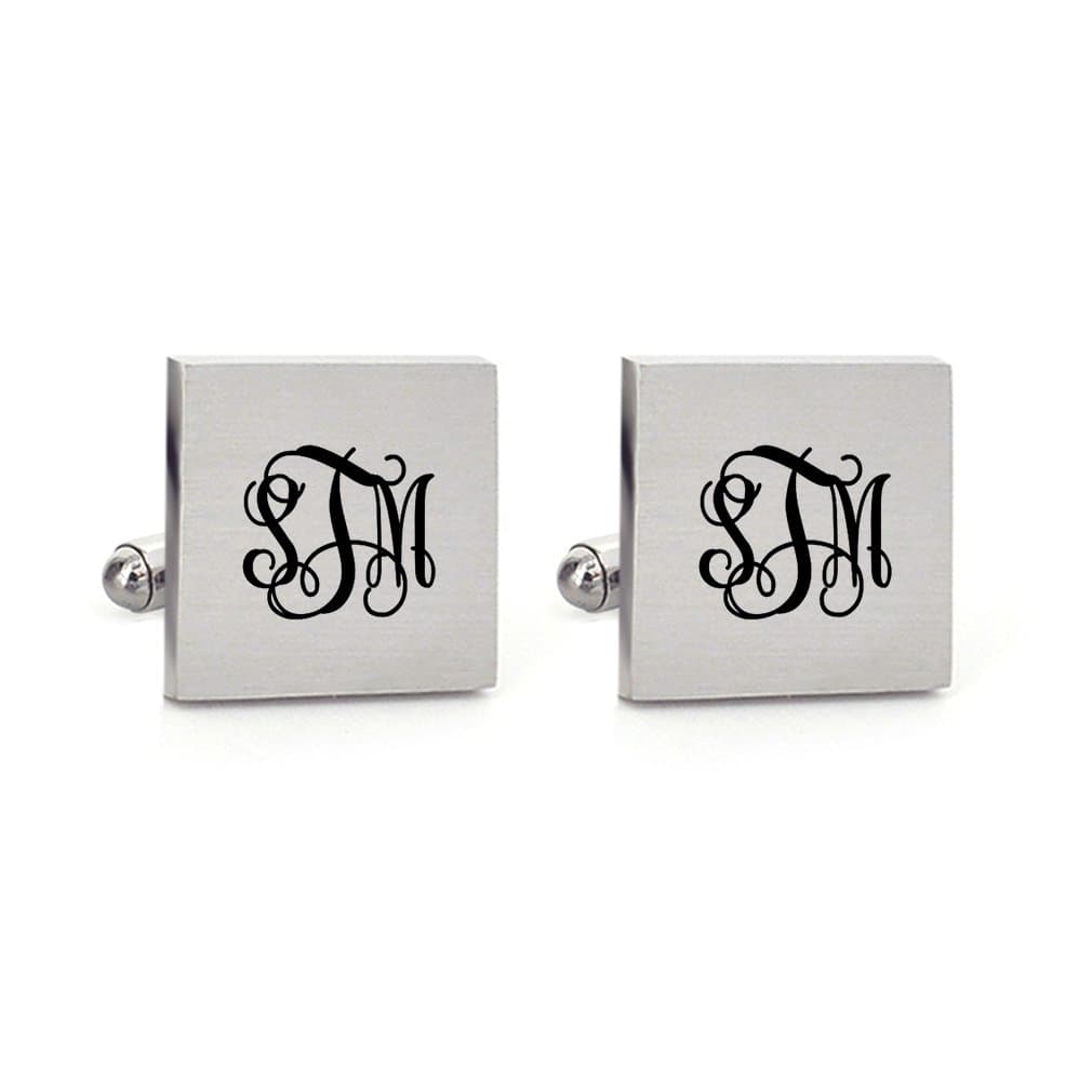 MUEEU Monogram Cufflinks Initial Wedding Tie Clip Set Name Letter Engraved Groomsman Groom Usher Jewelry