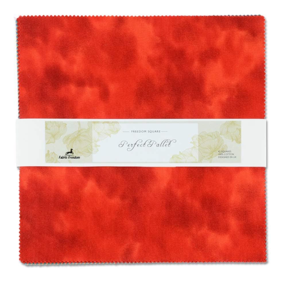 42 Pre Cut Fabric Squares Bundle, Plain Colours, Layer Cake for Quilting, Sewing, Crafts Perfect Pallet - (10" W x 10" L)