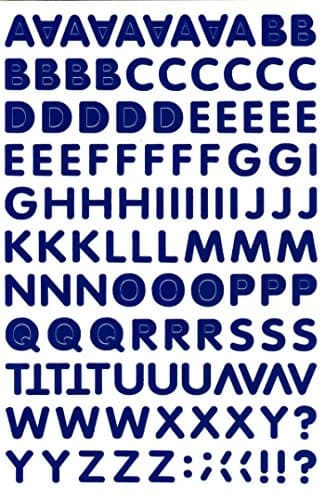 "10 Sheets" "0.7 Inch" Letters Alphabets Sticker Decal Graphic Logo Sign Office Car Blue