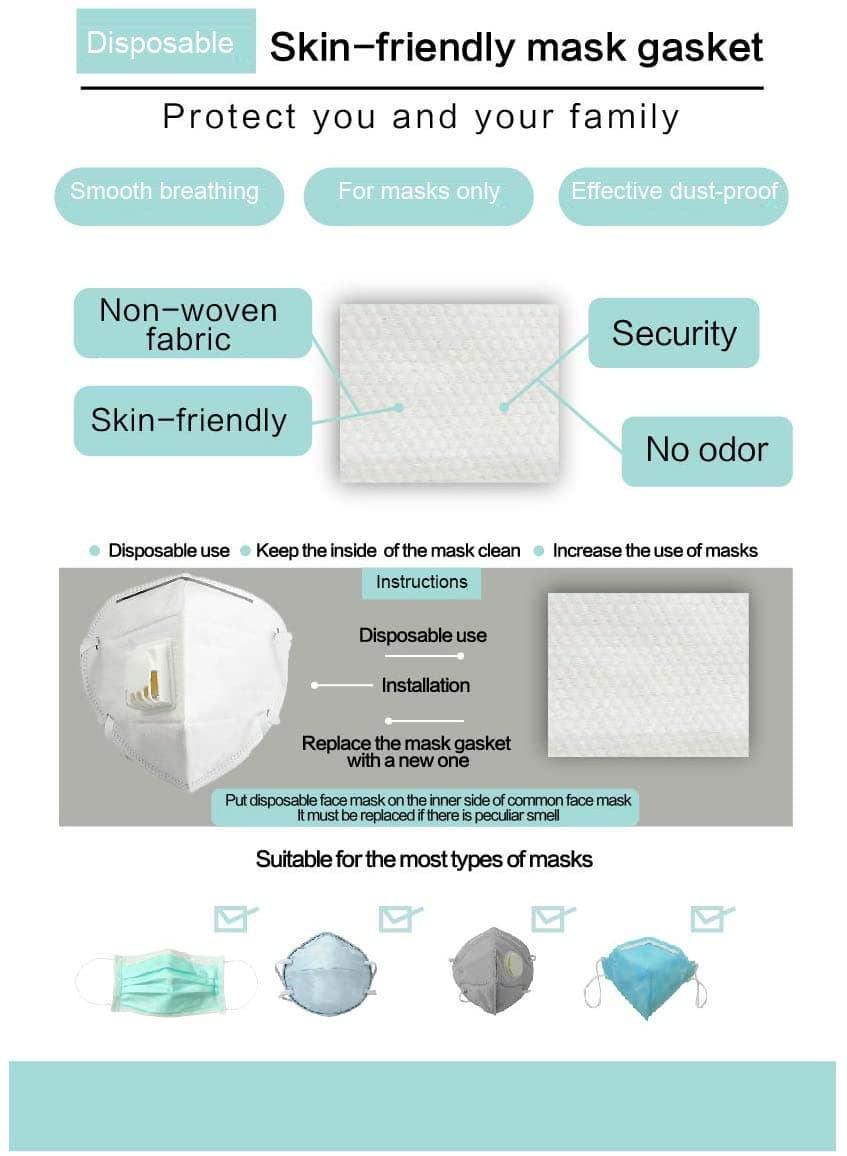 100 Disposable Filter Pads, Skin-Friendly and Breathable, Blocking Droplets for Men & Women