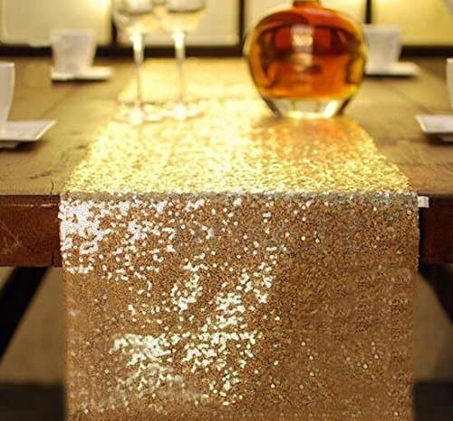 Table Runners 108 inches Premium Quality Glitz Sequins sparkling for Wedding Party Bridal Shower Baby Shower Christmas Decorations and event ( rosegold)