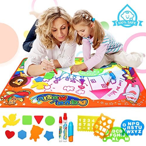 ROYI Water Drawing Mat Extra Large Size Magic Mat Colorful Water Doodle Pad for Girls Boys Kids Drawing Learning Toy Educational with Abundant Free Gift
