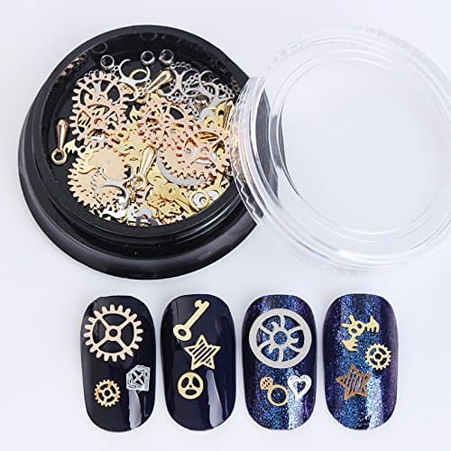 1 Box Ultra-thin Metal Studs 3D Nail Decoration Time Wheel Gear Steam Punk Rhinestone Manicure Nail Art Decoration