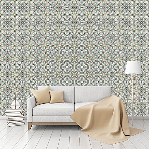 Contemporary Morocco Patterned Peel &amp; Stick Smooth Wallpaper by CustomWallpaper.com