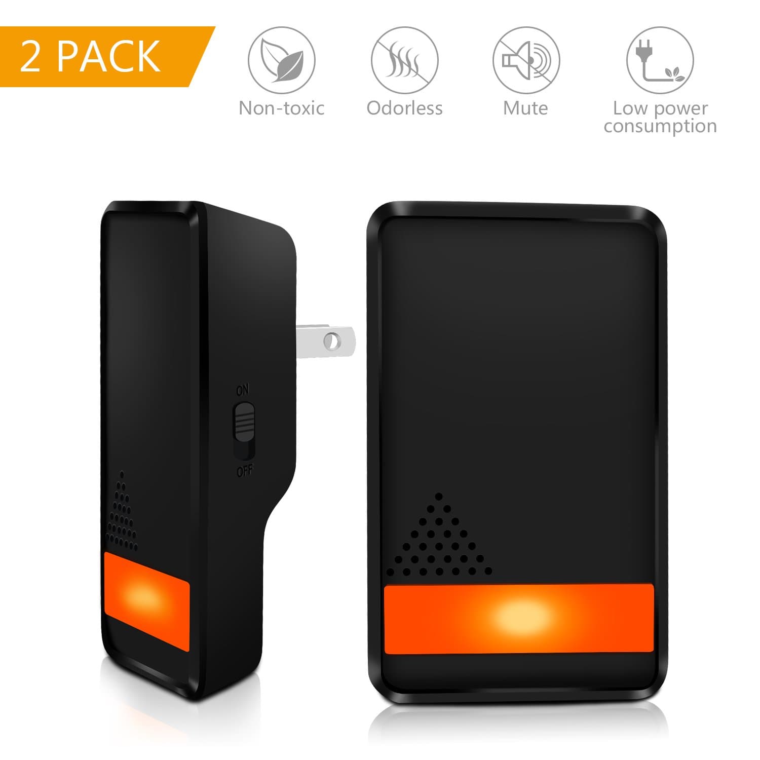 2 Pack Electronic Ultrasonic Pest Repeller Plug in for Indoor and Outdoor, 2018 LATEST UPGRADE CHIP, Get Rid of Mosquito, Ant, Flea, Rats, Roaches, Cockroaches, Fruit Fly, Rodent, Insect