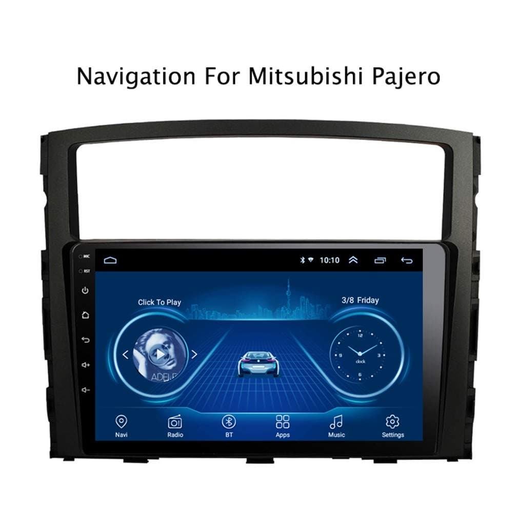 JIERTYU 9 Inch 2.5D Touch Screen Android 8.1 Car DVD GPS Navigation for Mitsubishi Pajero 2006-2014, Equipped with A 1.2 GHz Quad Core CPU, BT Hands-Free Call