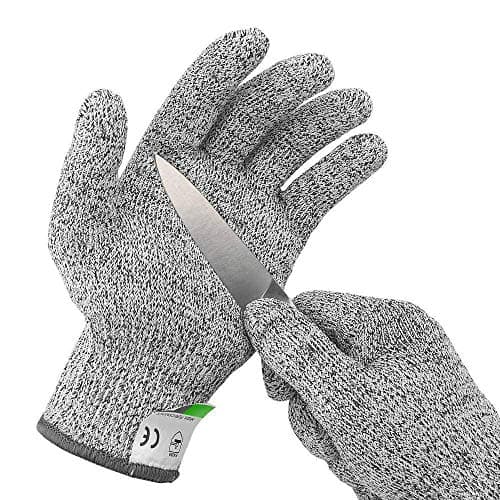 T4G 1 Pair Cut Resistant Gloves, High Performance Level 5 Protection, Food Grade Kitchen Glove for Hand Safety while Cutting, Cooking, doing Yard Work (Free Size)
