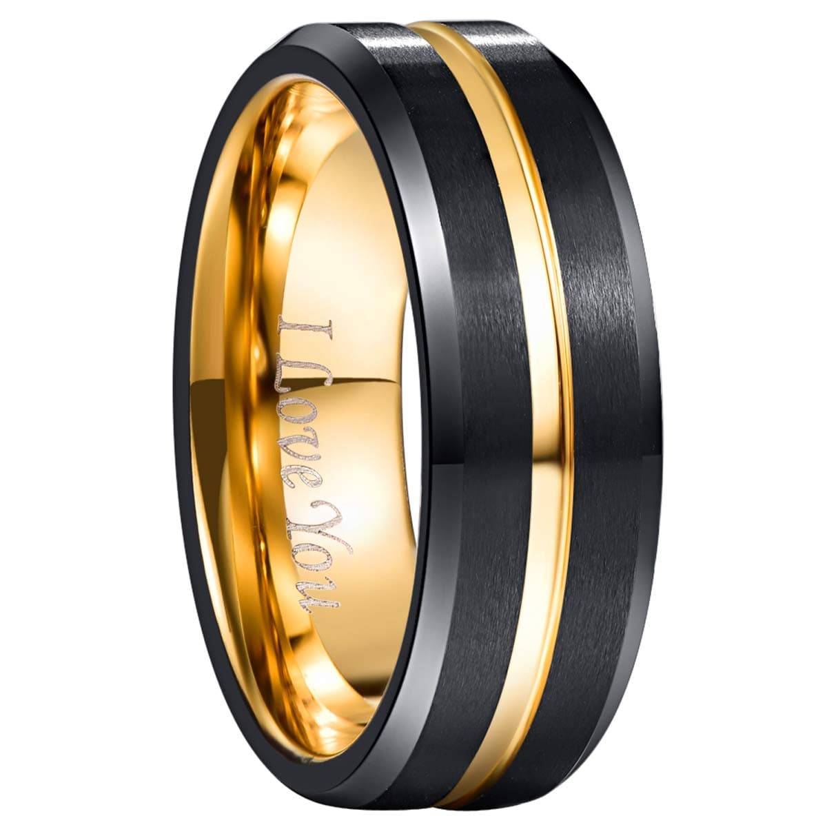 Nuncad Gold Tungsten Ring