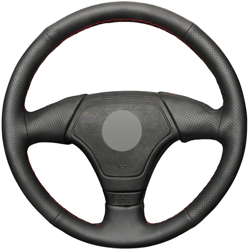 JIANGJUNCHE For Black Artificial Leather DIY Hand stitched Car Steering Wheel Cover for BMW E36 E46 E39