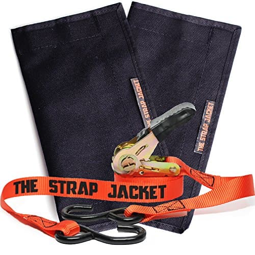 Ratchet Tie Down Straps | 2 Ratchets and 2 Jackets Combo Pack | Professional Heavy Duty Solution to Excess Strap &amp; Storage | Great for Motorcycle Truck Moving Cargo &amp; Trailer