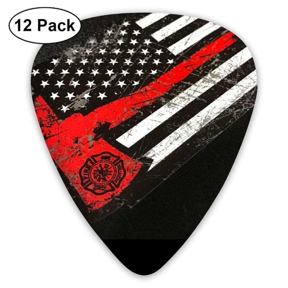 USA Thin Red Line Firefighter Axe Classic Guitar Picks 12-Pack
