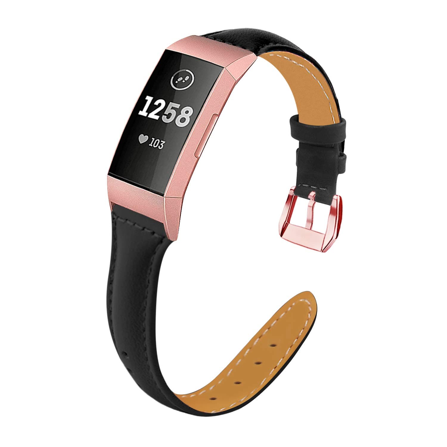 Hotodeal Leather Band Compatible for Fitbit Charge 4 and Charge 3 Smart Watch Wristband for Women and Men