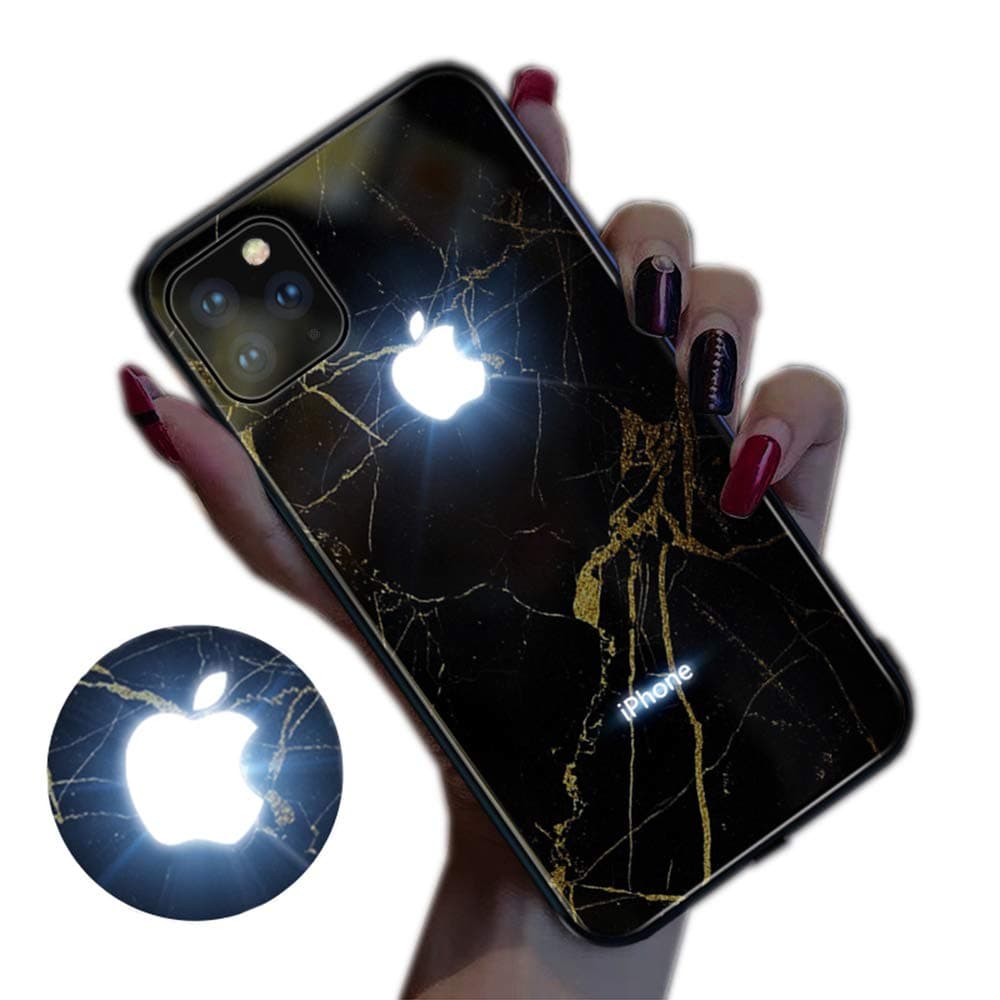 JUZIWEI iPhone 11 Phone Cases led Logo Light, iPhone 11 pro case Glowing Light Up Logo Case
