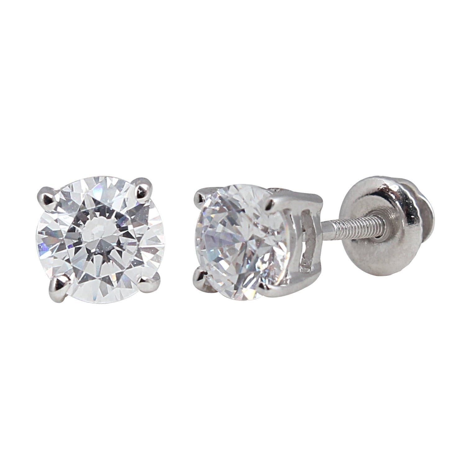 1/2 CT Total Weight Diamond Stud Earrings SCREWBACKS 14K Gold