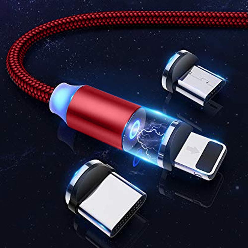 3 in 1 Multi Magnetic Blue Shining Led Flowing Candy Streamer (（Not Shining） 1 Red Magnetic Cable + 3 Magnetic Plugs)